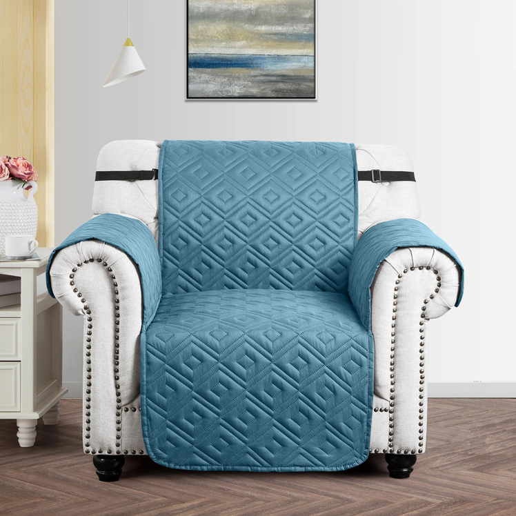 Sofa Settee Cover teal and beige