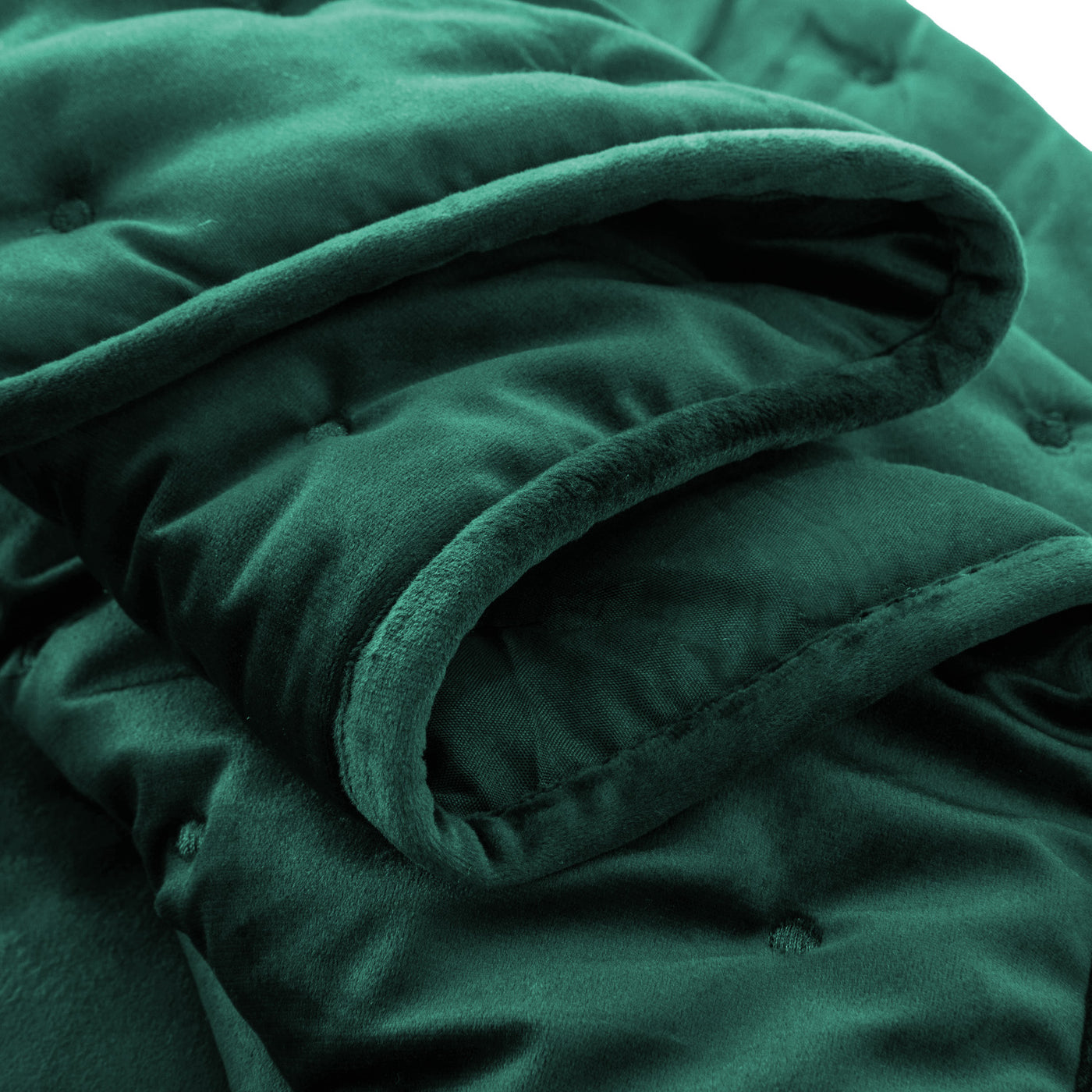 Green Crushed Velvet Bedspread Set & Matching Eyelet Curtain