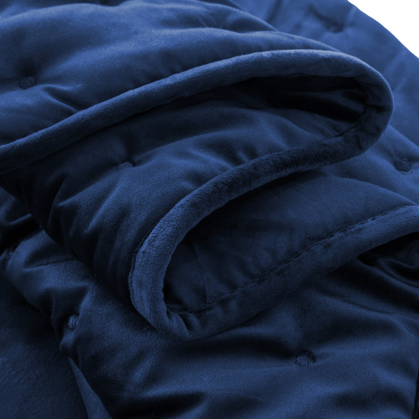 Blue Crushed Velvet Bedspread Set & Matching Eyelet Curtain