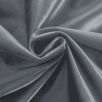 Crushed Velvet Window Eyelet Curtains Grey