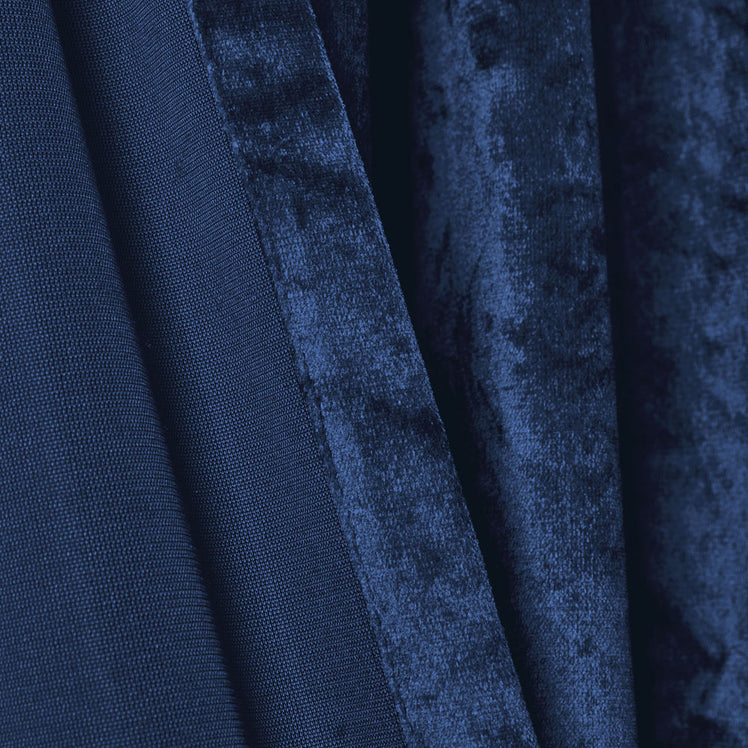 Crushed Velvet Window Eyelet Curtains Blue