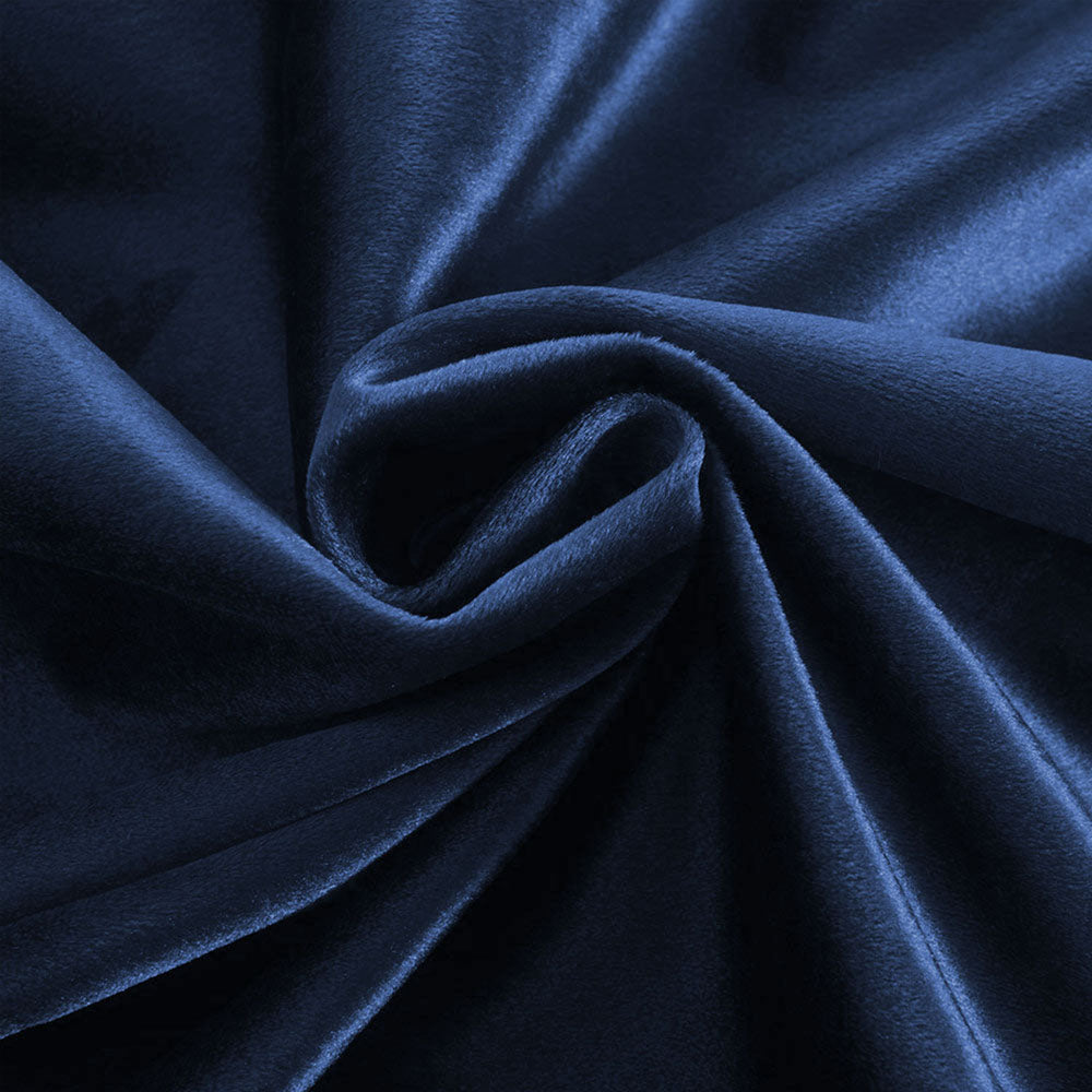 Crushed Velvet Window Eyelet Curtains Blue