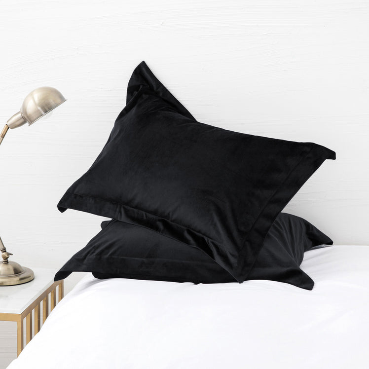 Crushed Velvet Duvet Cover Set Black