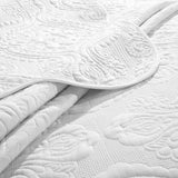 Luxury White Cotton Quilted Bedspread