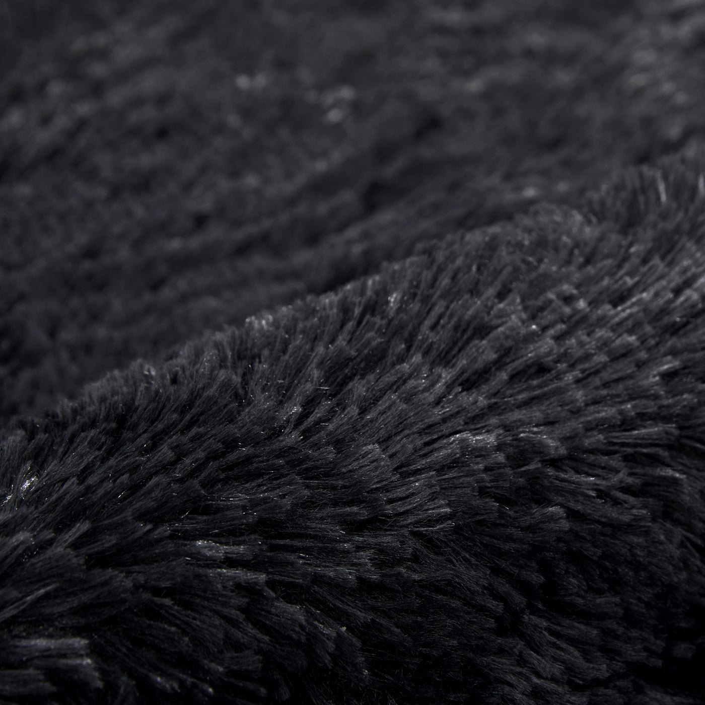 Black Shaggy Rug Faux Fur Anti Slip Soft Fluffy
