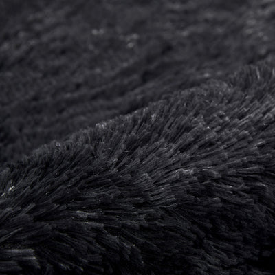 Faux Fur Anti Slip Soft Plush Shaggy Rug Black