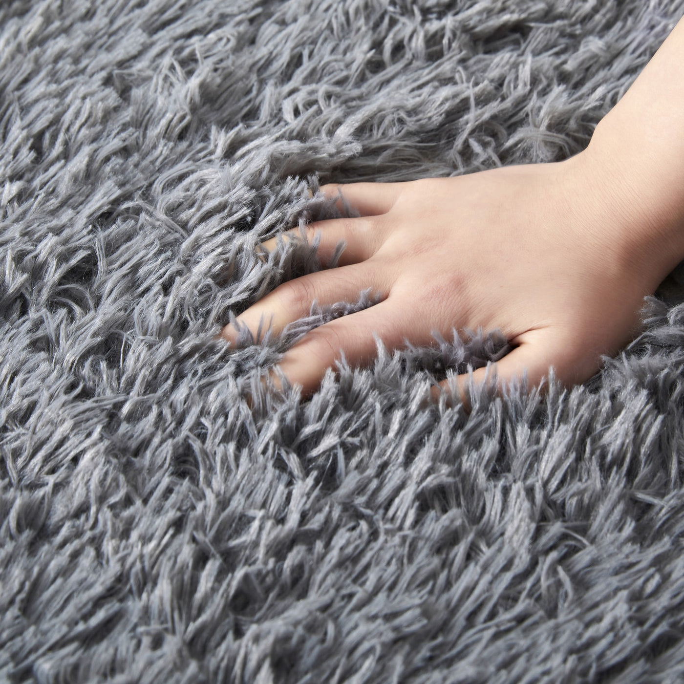 Fluffy Gray Rug Large Grey Shaggy Rug Faux Fur Soft Fluffy – Oxford Homeware