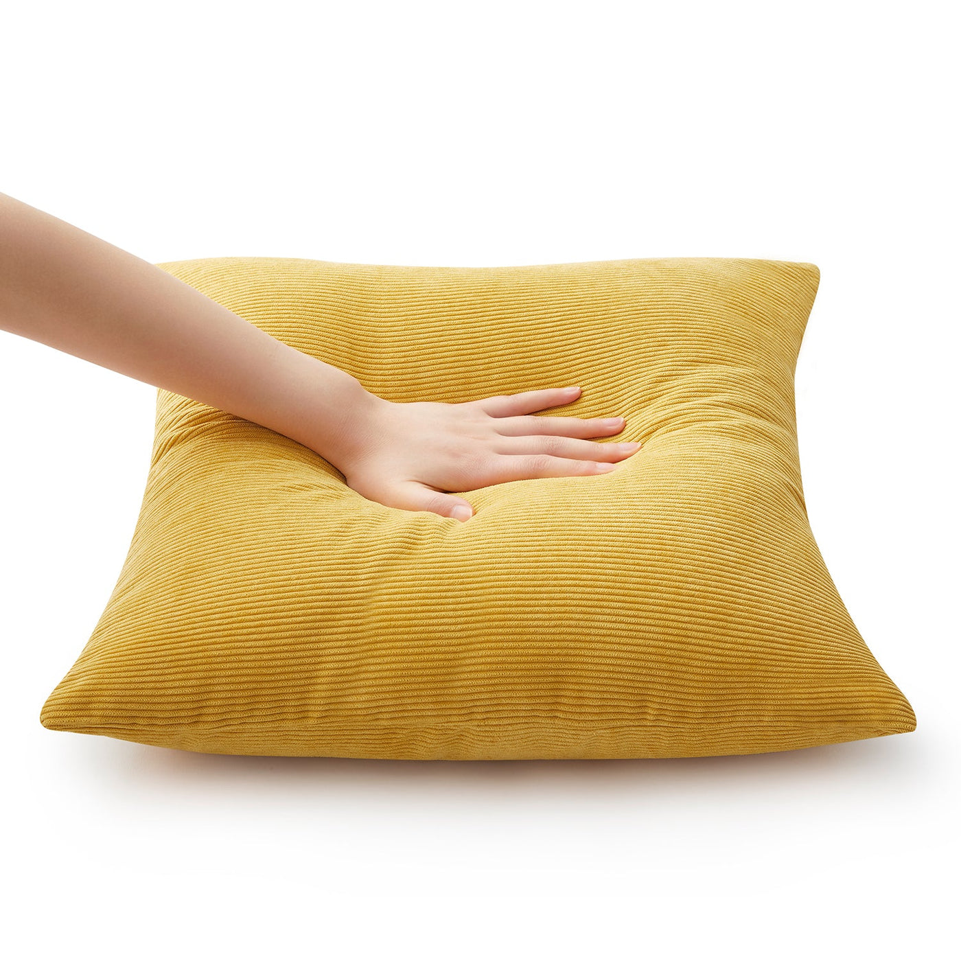 Velvet Corduroy Cushion Covers Ochre
