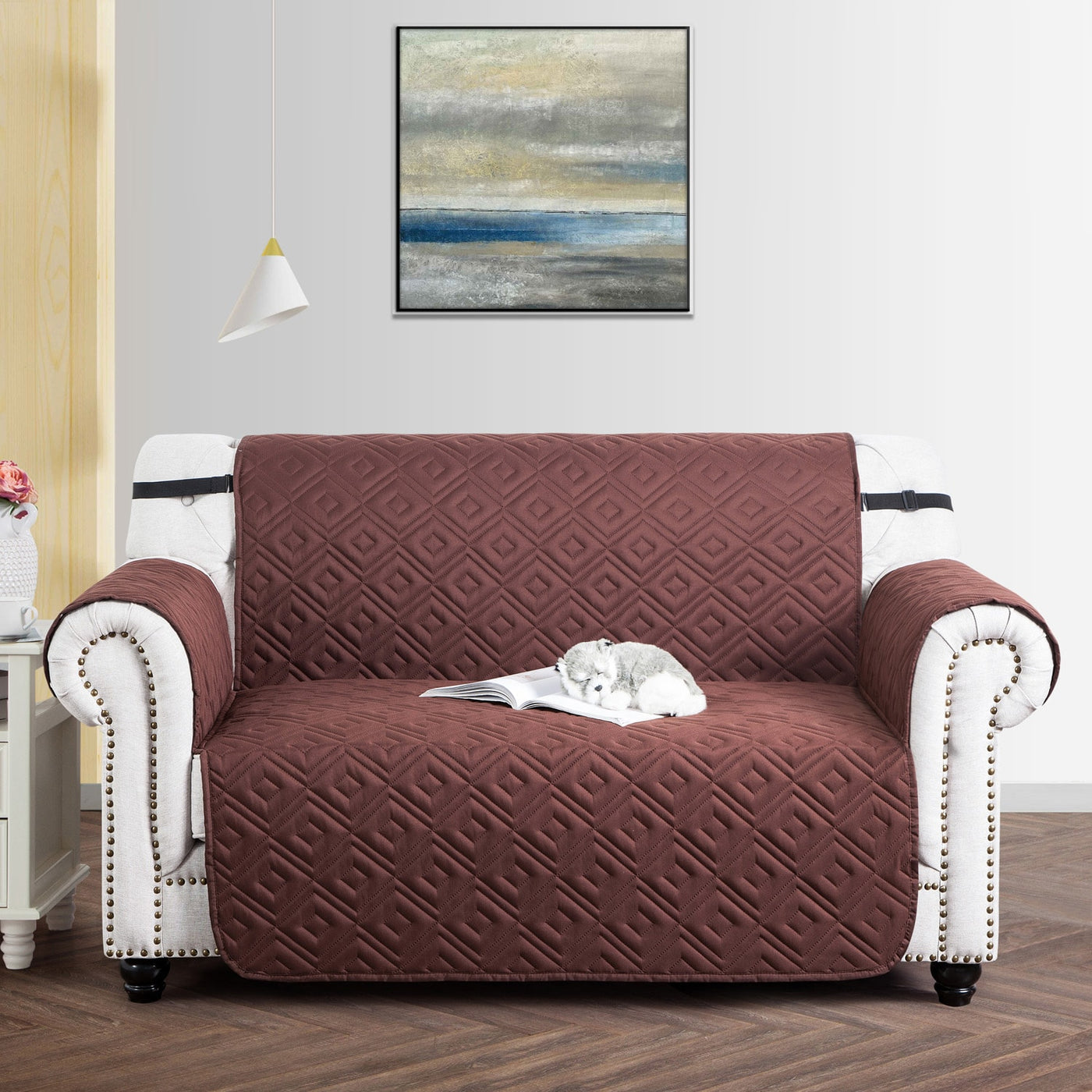waterproof sofa cover in brown