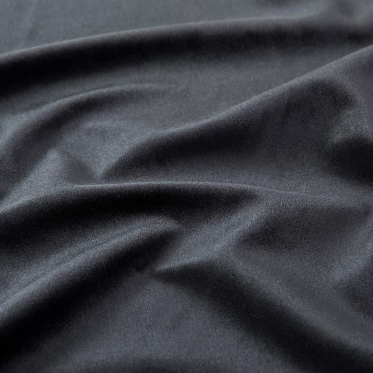 Crushed Velvet Black Duvet Cover & Matching Eyelet Curtain