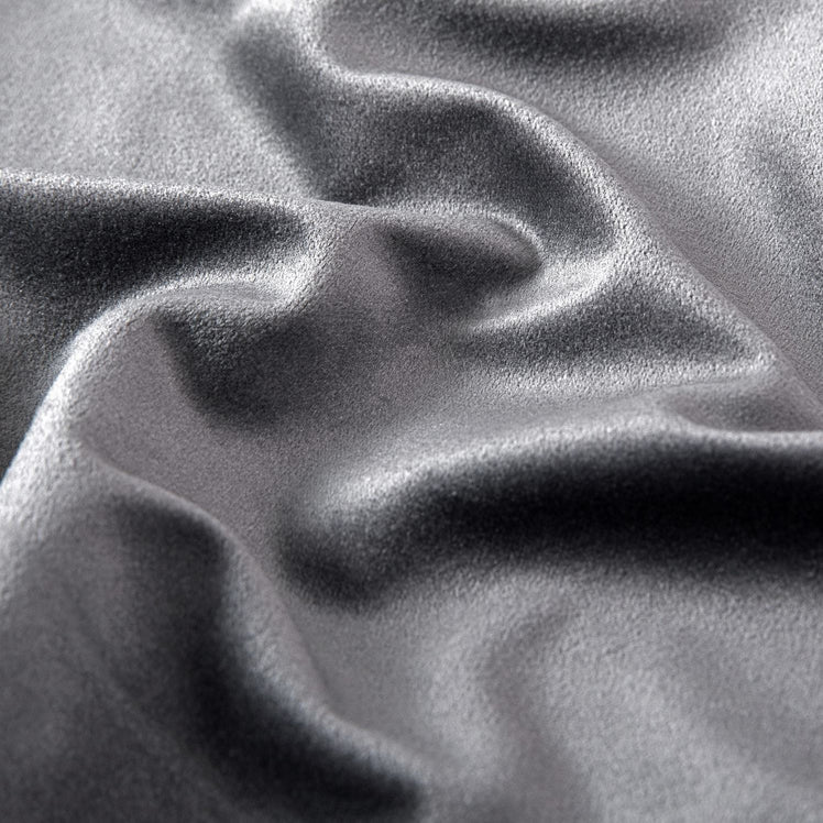 Crushed Velvet Charcoal Duvet Cover & Matching Eyelet Curtain