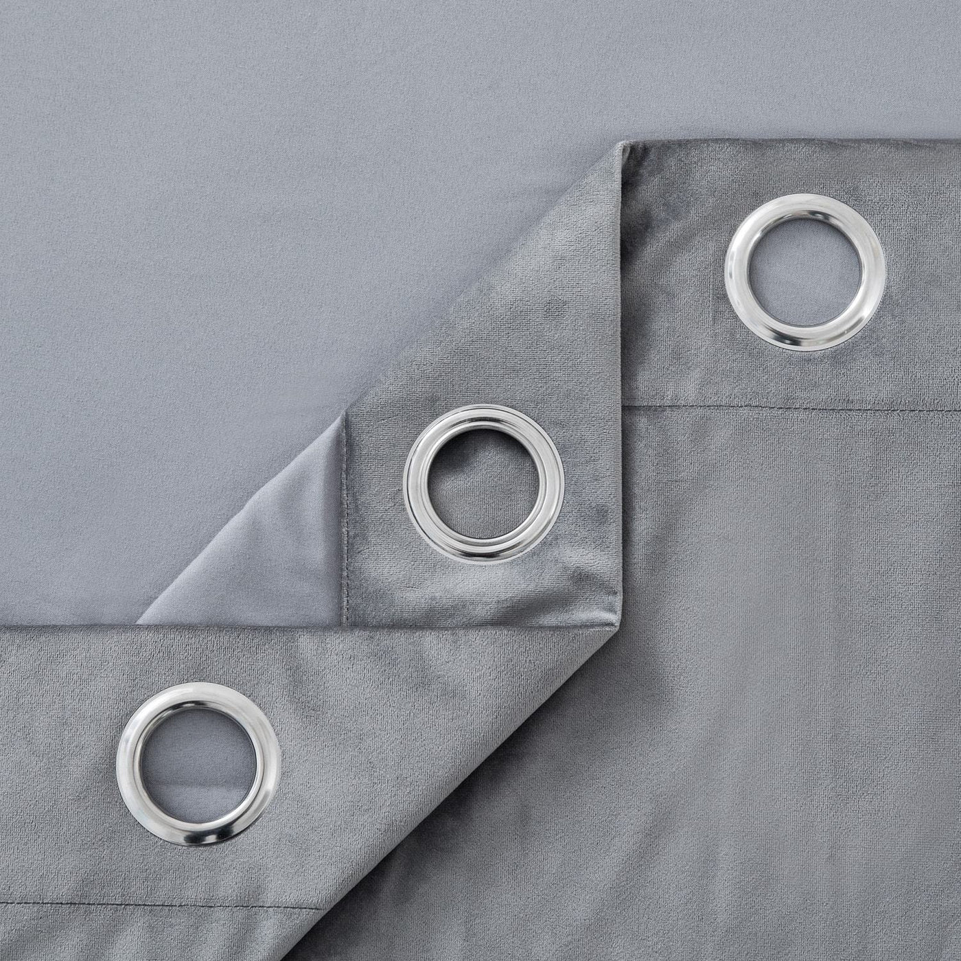 Grey Crushed Velvet Duvet Cover & Eyelet Curtain Matching Set – Oxford ...