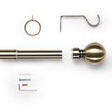  Finials Rings Brackets Curtain Pole Set